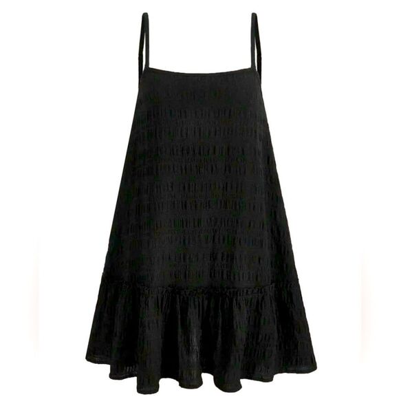 SHEIN Curve Dress Black Drop Waist Flounce Hem EZwear Size 4X NEW - Picture 3 of 10